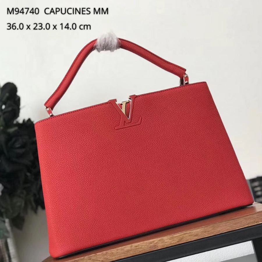 M94740, Louis Vuitton LV, Capucines MM Taurillon - Handbags
