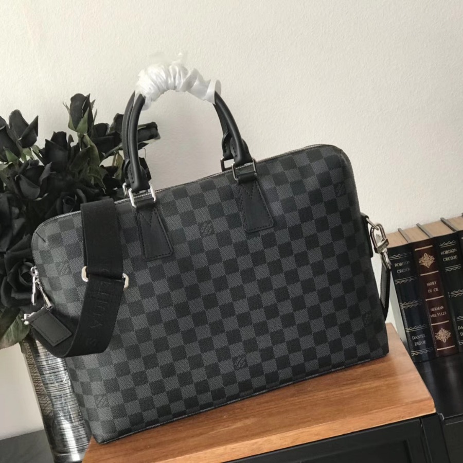 N48224, LOUIS VUITTON LV, PORTE-DOCUMENTS JOUR Damier Graphite Business Bags
