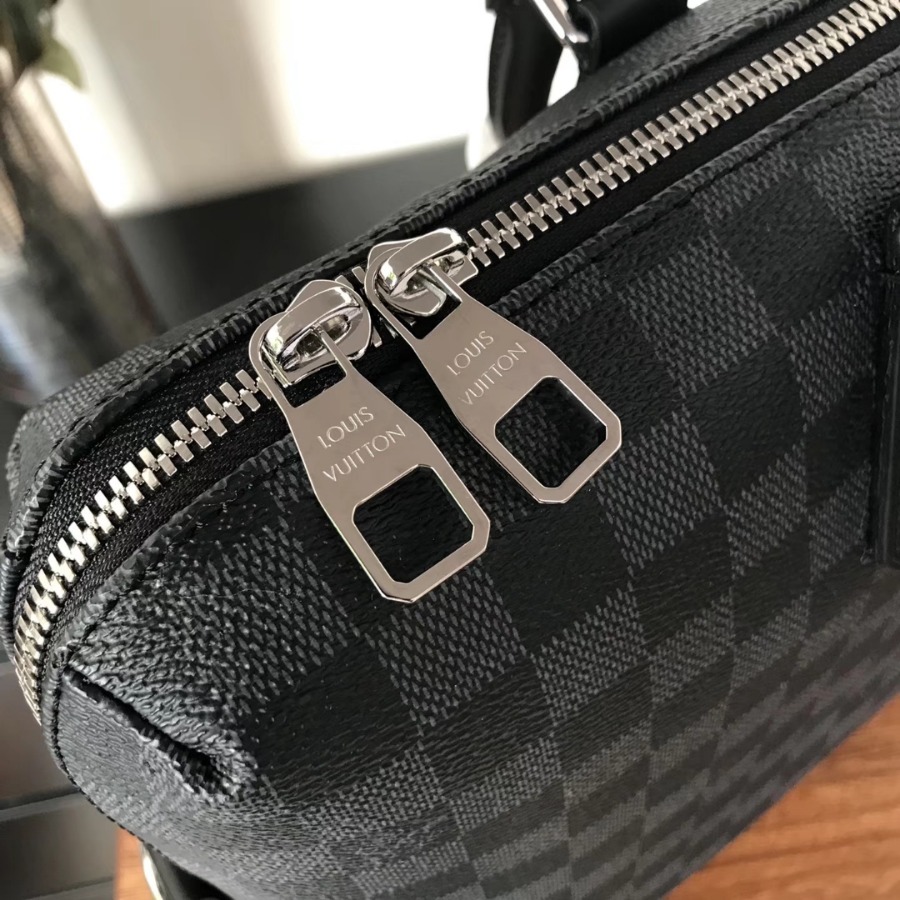 N48224, LOUIS VUITTON LV, PORTE-DOCUMENTS JOUR Damier Graphite Business Bags