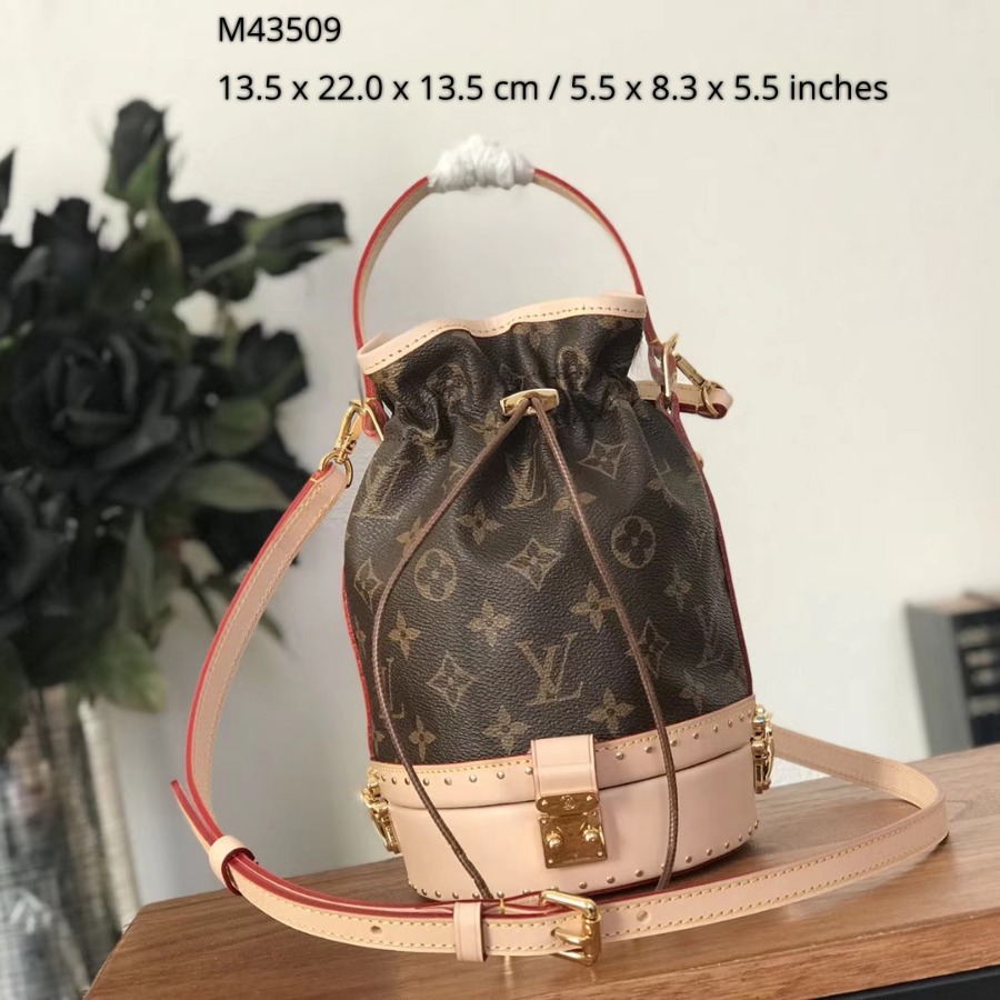 M43509, LOUIS VUITTON LV, PETIT NOE MONOGRAM HANDBAGS