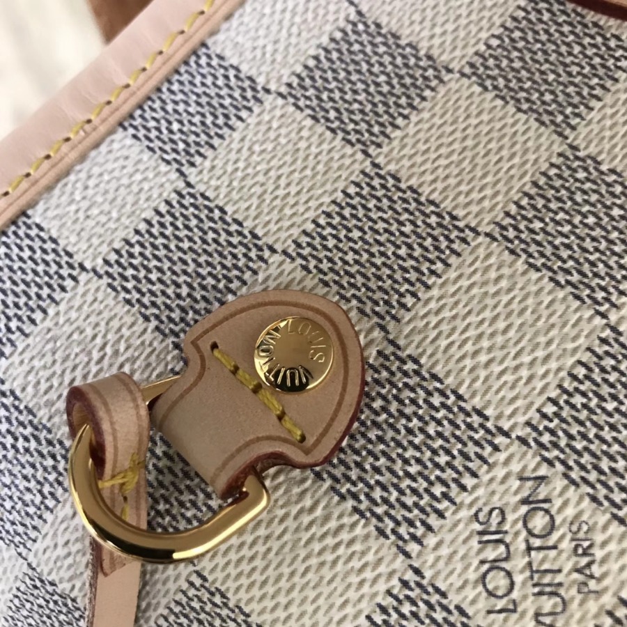 N41361, Louis Vuitton LV, NEVERFULL MM Handbag Damier Azur