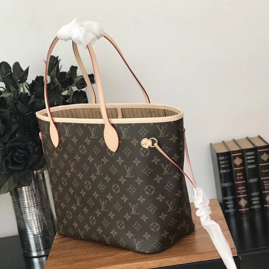 M40995, Louis Vuitton LV, NEVERFULL MM Handbag Monogram