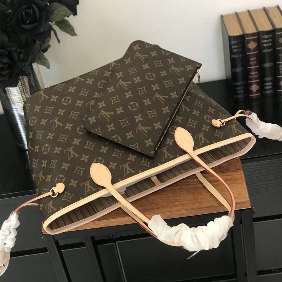 M40995, Louis Vuitton LV, NEVERFULL MM Handbag Monogram