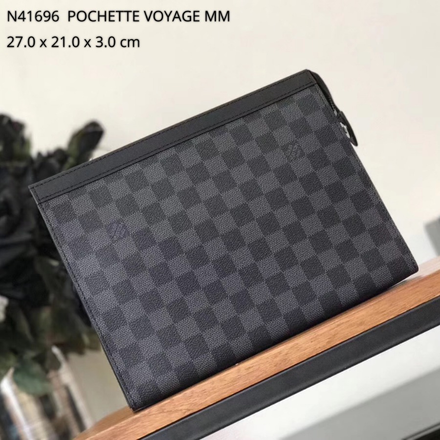 N41696, Louis Vuitton LV, POCHETTE VOYAGE MM Damier Graphite