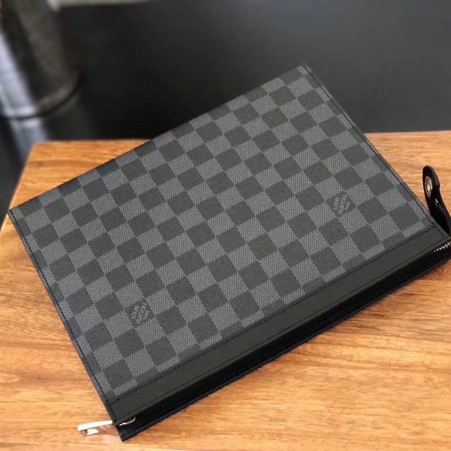 N41696, Louis Vuitton LV, POCHETTE VOYAGE MM Damier Graphite