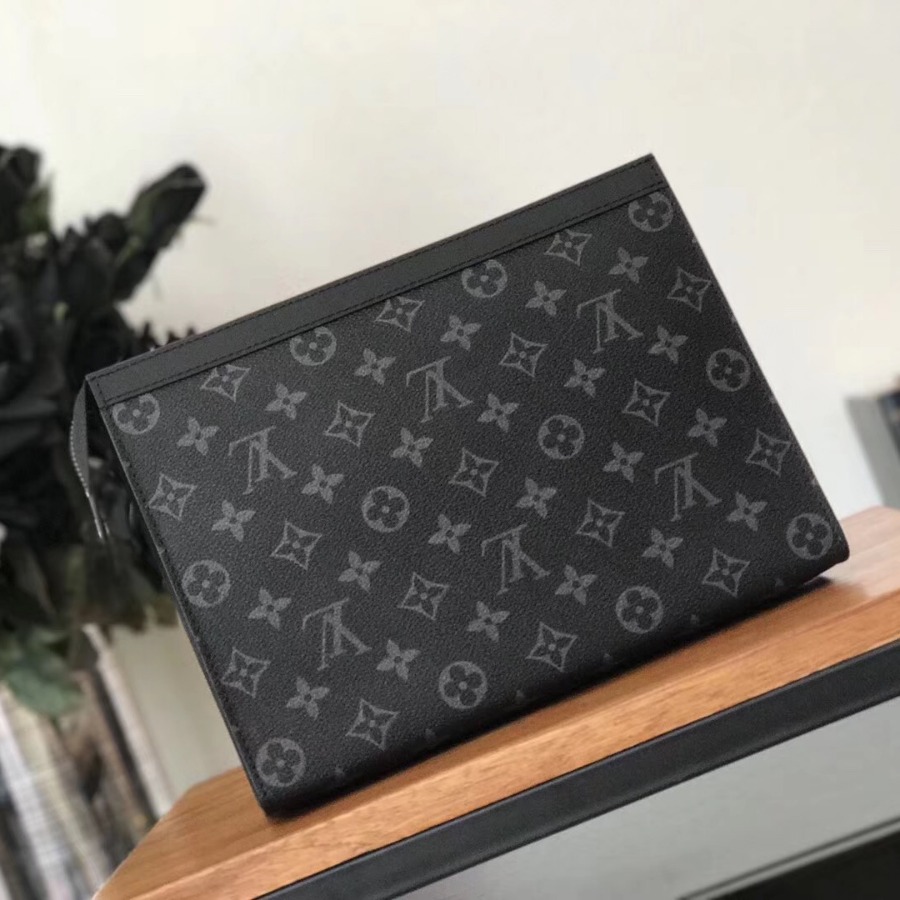 M61692, Louis Vuitton LV, POCHETTE VOYAGE MM Monogram Eclipse Canvas