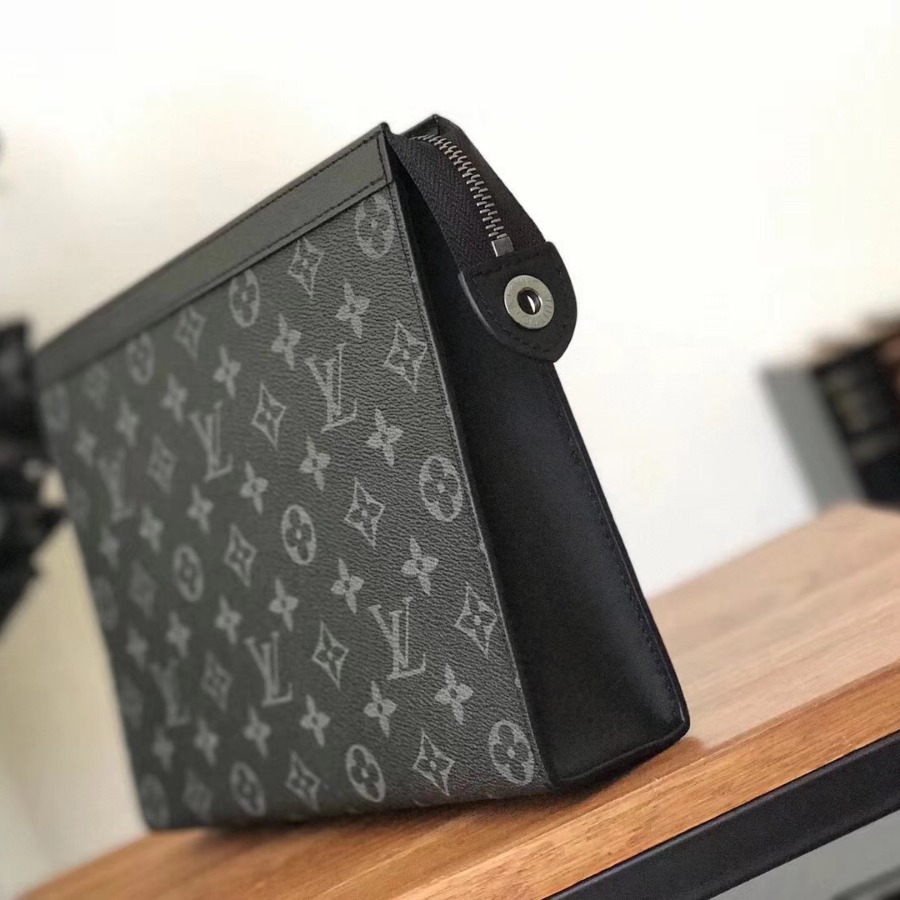 M61692, Louis Vuitton LV, POCHETTE VOYAGE MM Monogram Eclipse Canvas