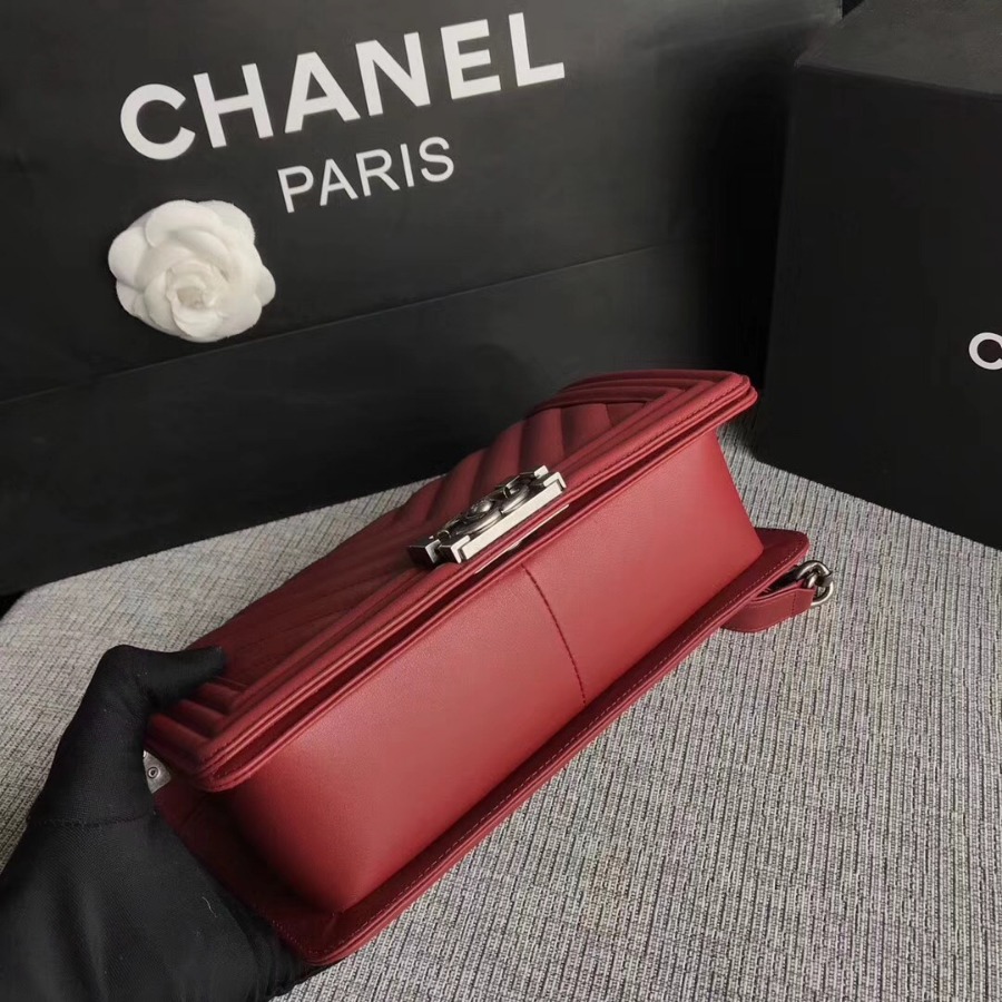 CHANEL V BOY CHANEL HANDBAG, Baby Cow Leather