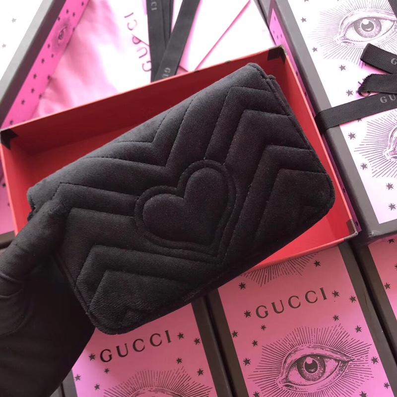 GUCCI GG Marmont matelassé Velvet super mini bag, 476433, 6.5W x 4H x 2D inches