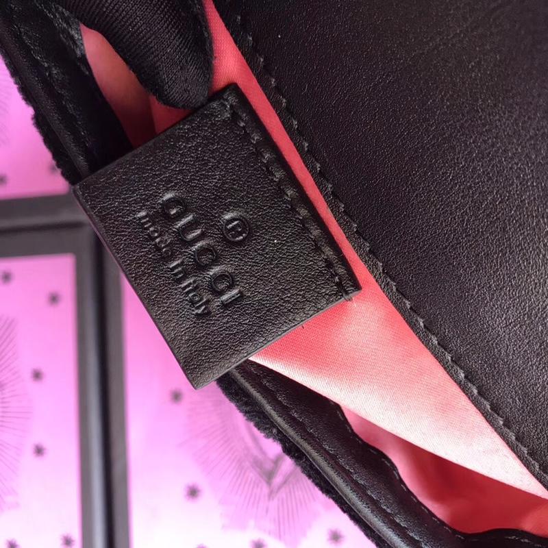 GUCCI GG Marmont matelassé Velvet super mini bag, 476433, 6.5W x 4H x 2D inches