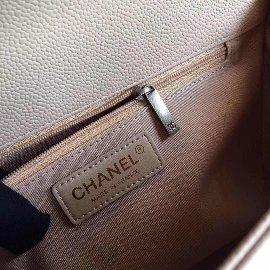 CHANEL BOY CHANEL HANDBAG, GRAINED CALFSKIN, 28CM