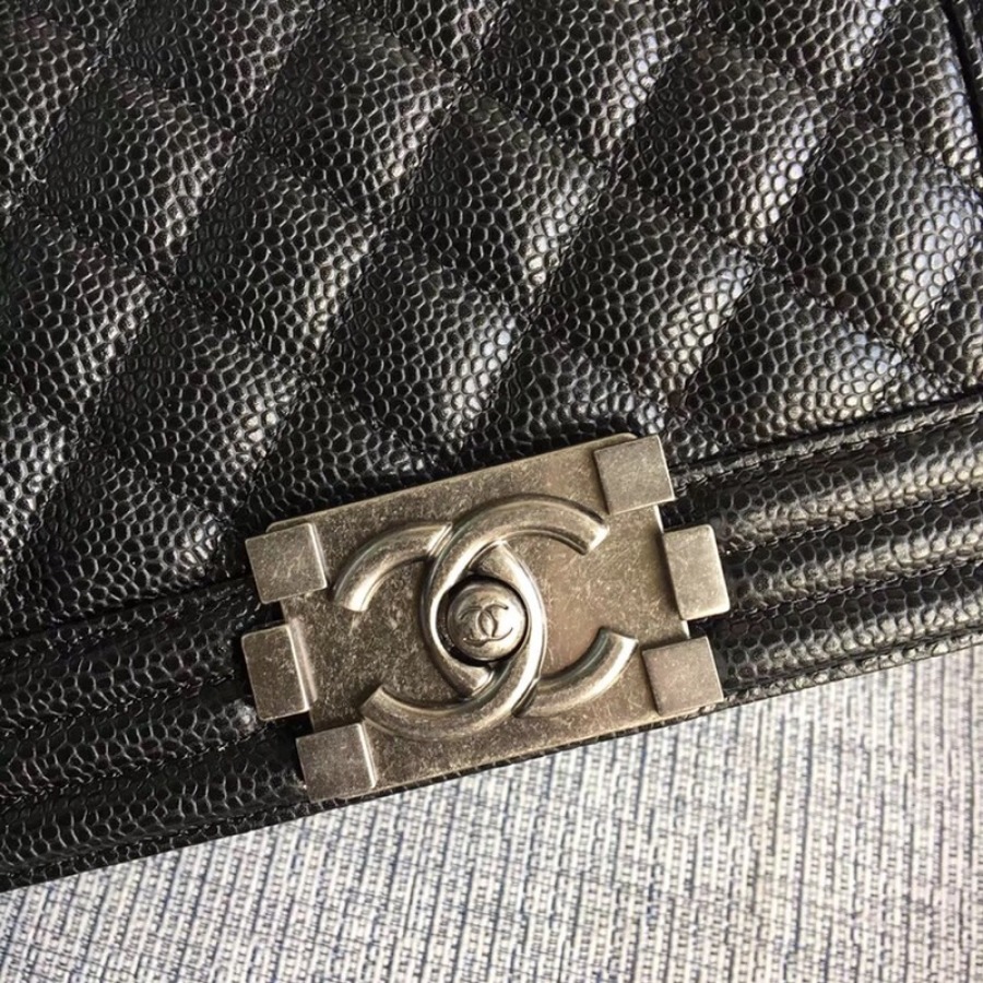 SMALL BOY CHANEL HANDBAG, PRINTED GRAINED CALFSKIN, 20CM / 7.9 IN