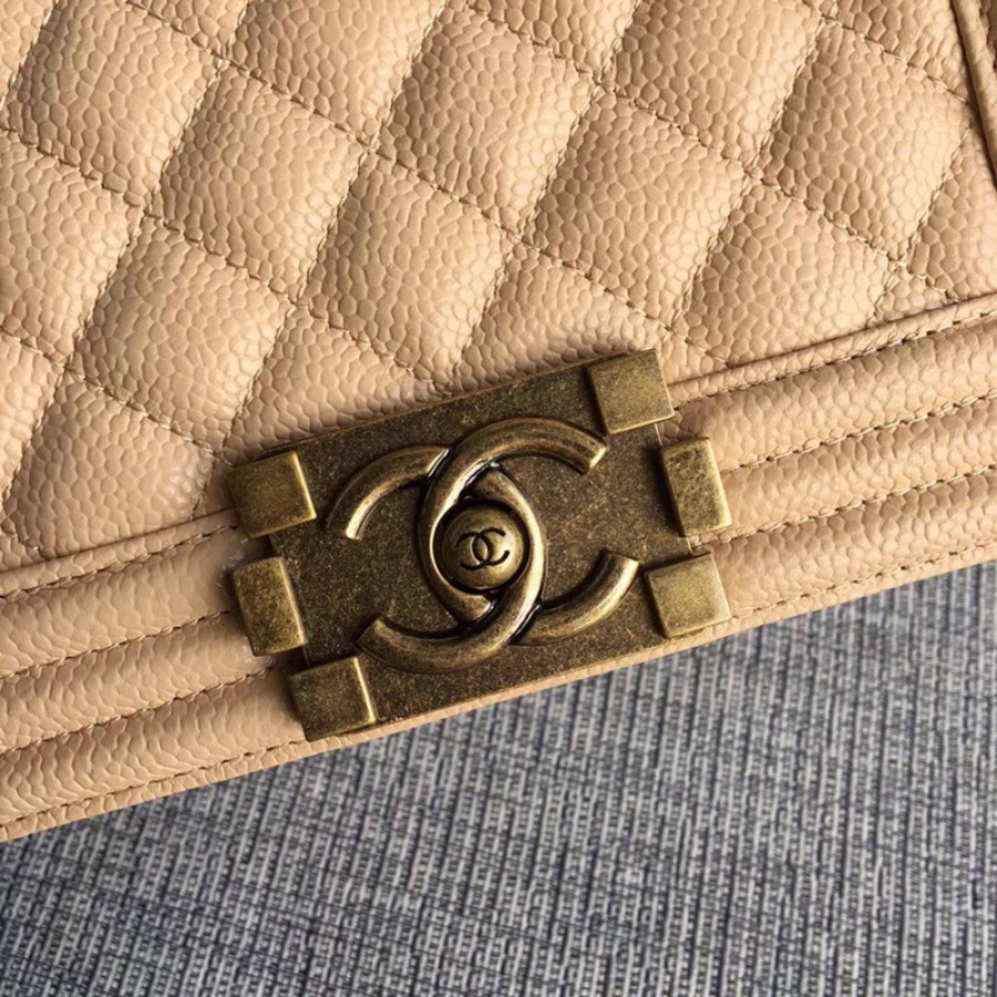 SMALL BOY CHANEL HANDBAG, PRINTED GRAINED CALFSKIN, 20CM / 7.9 IN