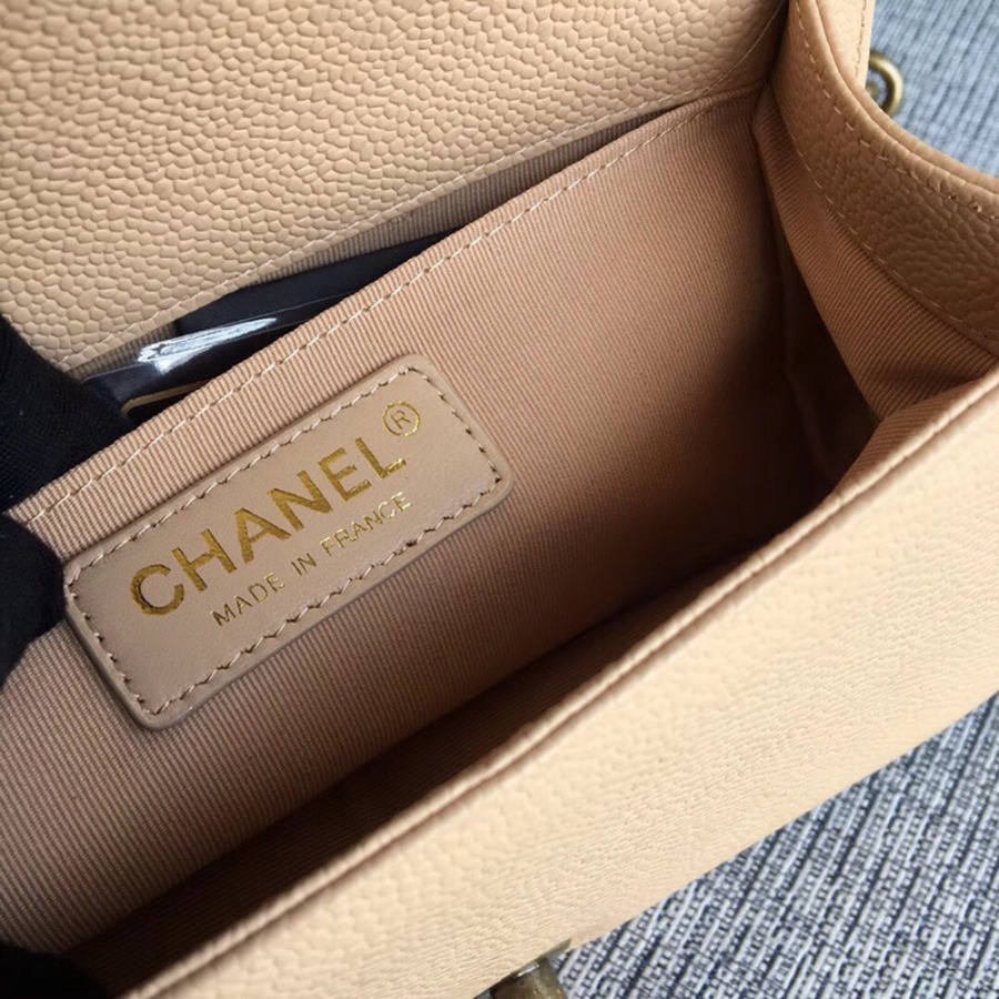 SMALL BOY CHANEL HANDBAG, PRINTED GRAINED CALFSKIN, 20CM / 7.9 IN