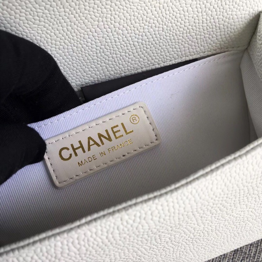 SMALL BOY CHANEL HANDBAG, PRINTED GRAINED CALFSKIN, 20CM / 7.9 IN