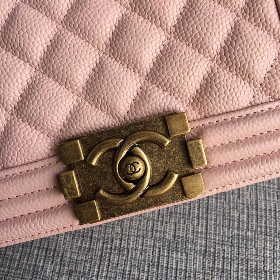 SMALL BOY CHANEL HANDBAG, PRINTED GRAINED CALFSKIN, 20CM / 7.9 IN