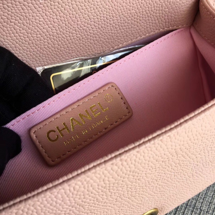 SMALL BOY CHANEL HANDBAG, PRINTED GRAINED CALFSKIN, 20CM / 7.9 IN