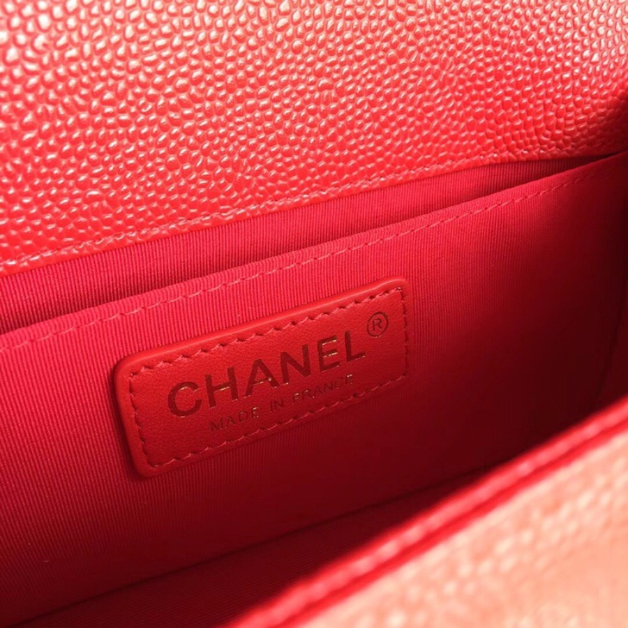 SMALL BOY CHANEL HANDBAG, PRINTED GRAINED CALFSKIN, 20CM / 7.9 IN