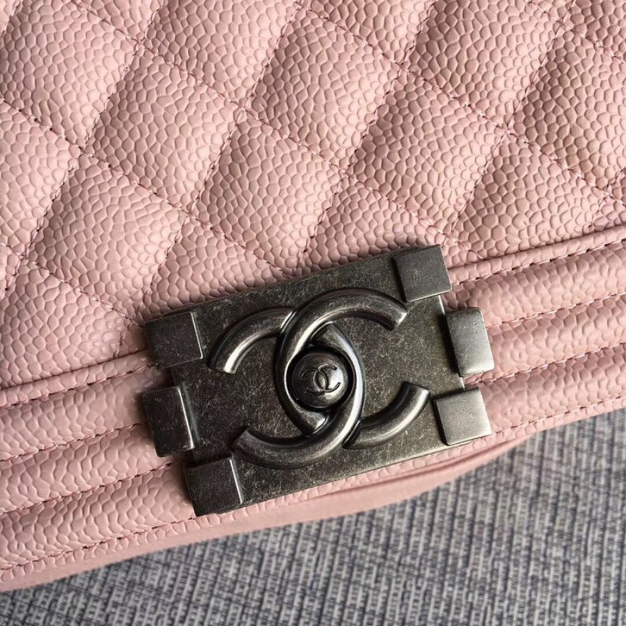 SMALL BOY CHANEL HANDBAG, PRINTED GRAINED CALFSKIN, 20CM / 7.9 IN