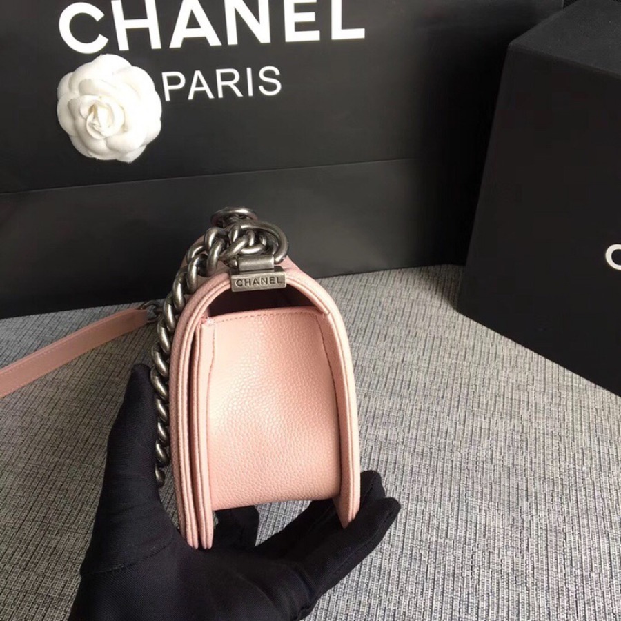 SMALL BOY CHANEL HANDBAG, PRINTED GRAINED CALFSKIN, 20CM / 7.9 IN