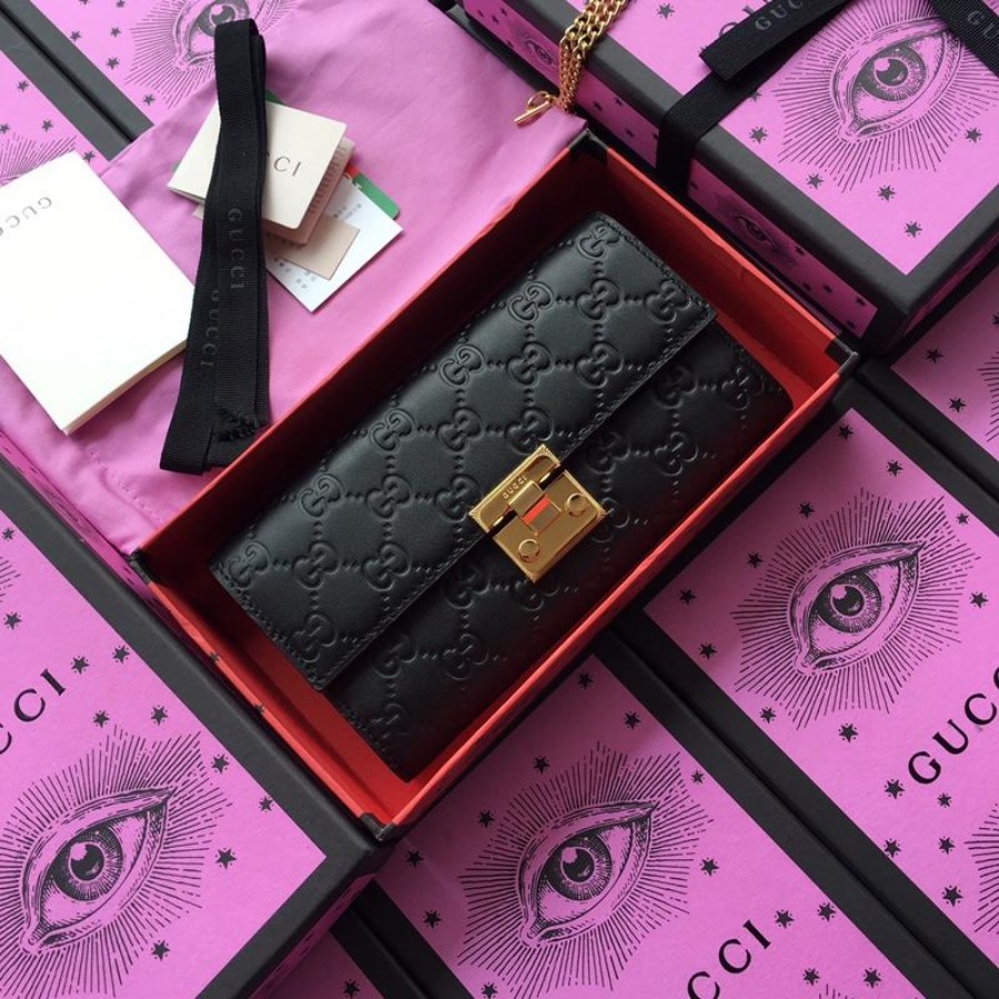 Gucci Padlock continental wallet, 453506, 7.5W x 4H x 1.5D