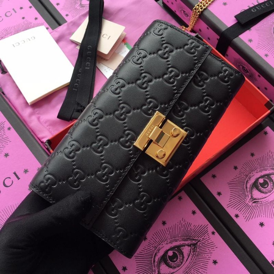 Gucci Padlock continental wallet, 453506, 7.5W x 4H x 1.5D