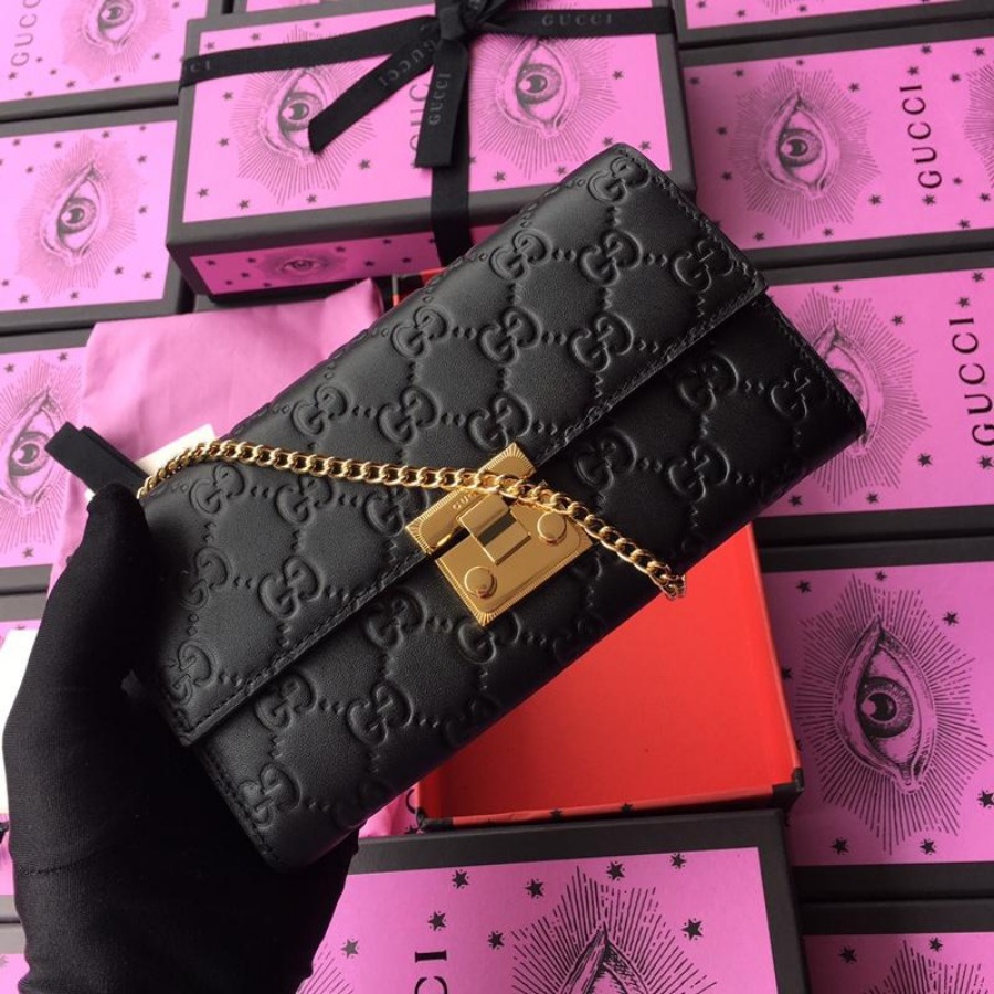 Gucci Padlock continental wallet, 453506, 7.5W x 4H x 1.5D