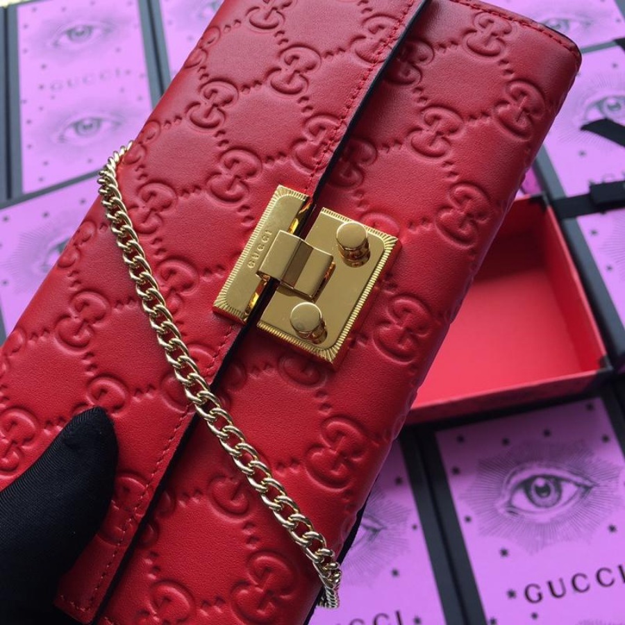 Gucci Padlock continental wallet, 453506, 7.5W x 4H x 1.5D