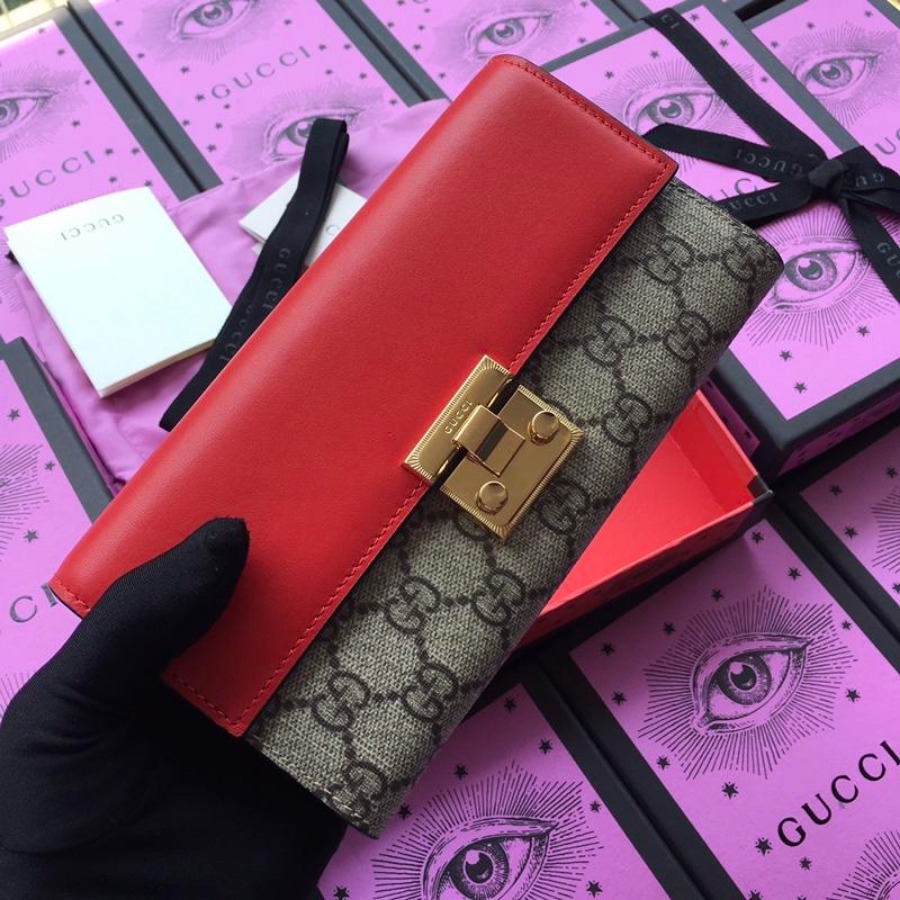 Gucci Padlock continental wallet, 453506, 7.5W x 4H x 1.5D