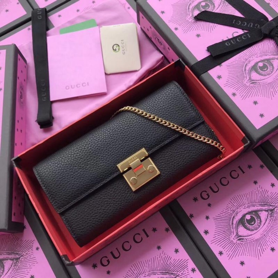 Gucci Padlock continental wallet, 453506, 7.5W x 4H x 1.5D