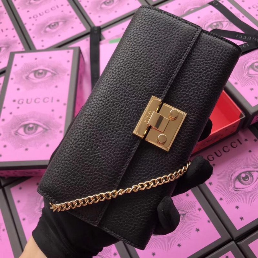 Gucci Padlock continental wallet, 453506, 7.5W x 4H x 1.5D