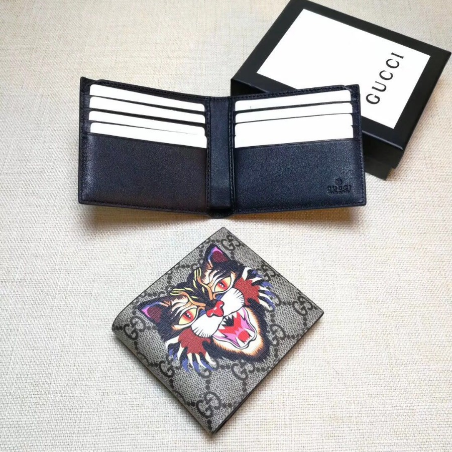 Gucci Angry Cat print GG Supreme wallet, 451268 