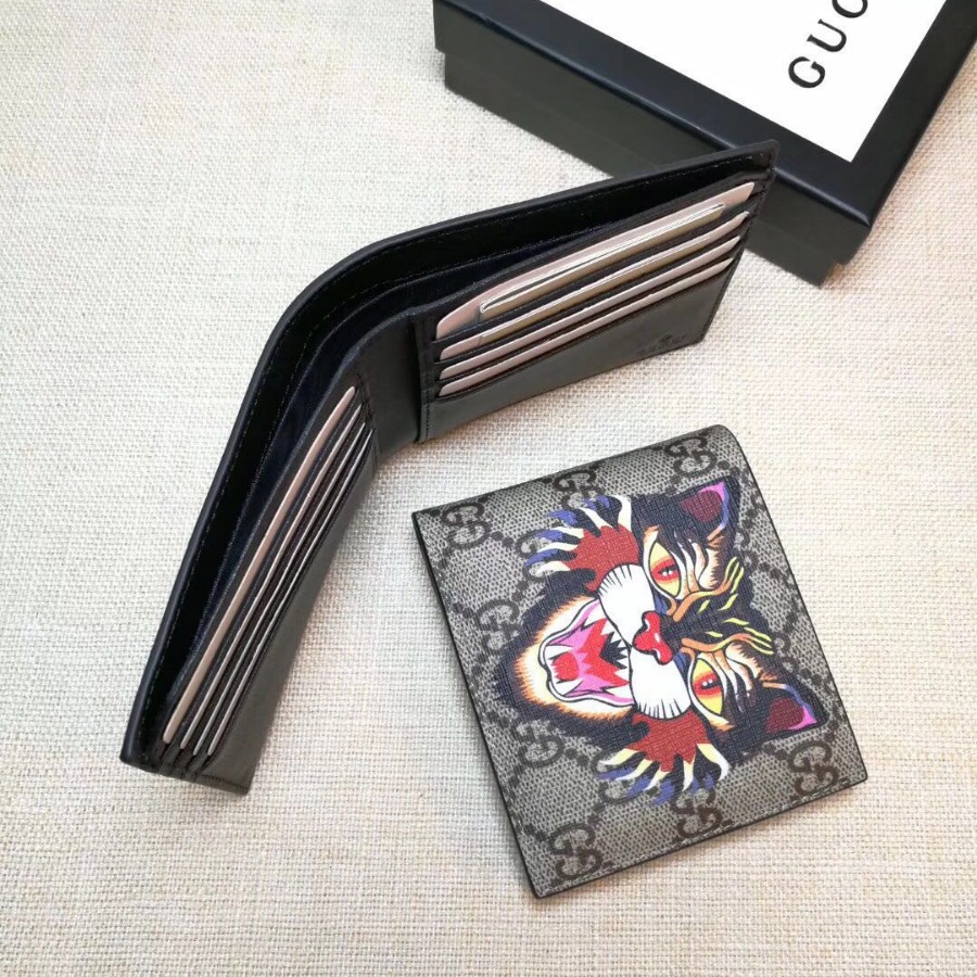 Gucci Angry Cat print GG Supreme wallet, 451268 