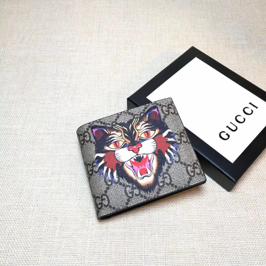 Gucci Angry Cat print GG Supreme wallet, 451268 