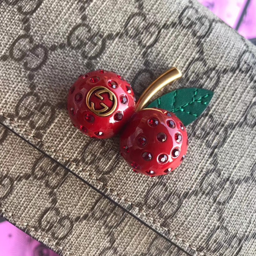 GG Supreme mini bag with cherries, 481290