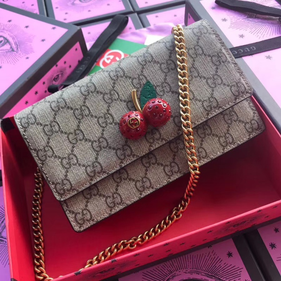 GG Supreme mini bag with cherries, 481290