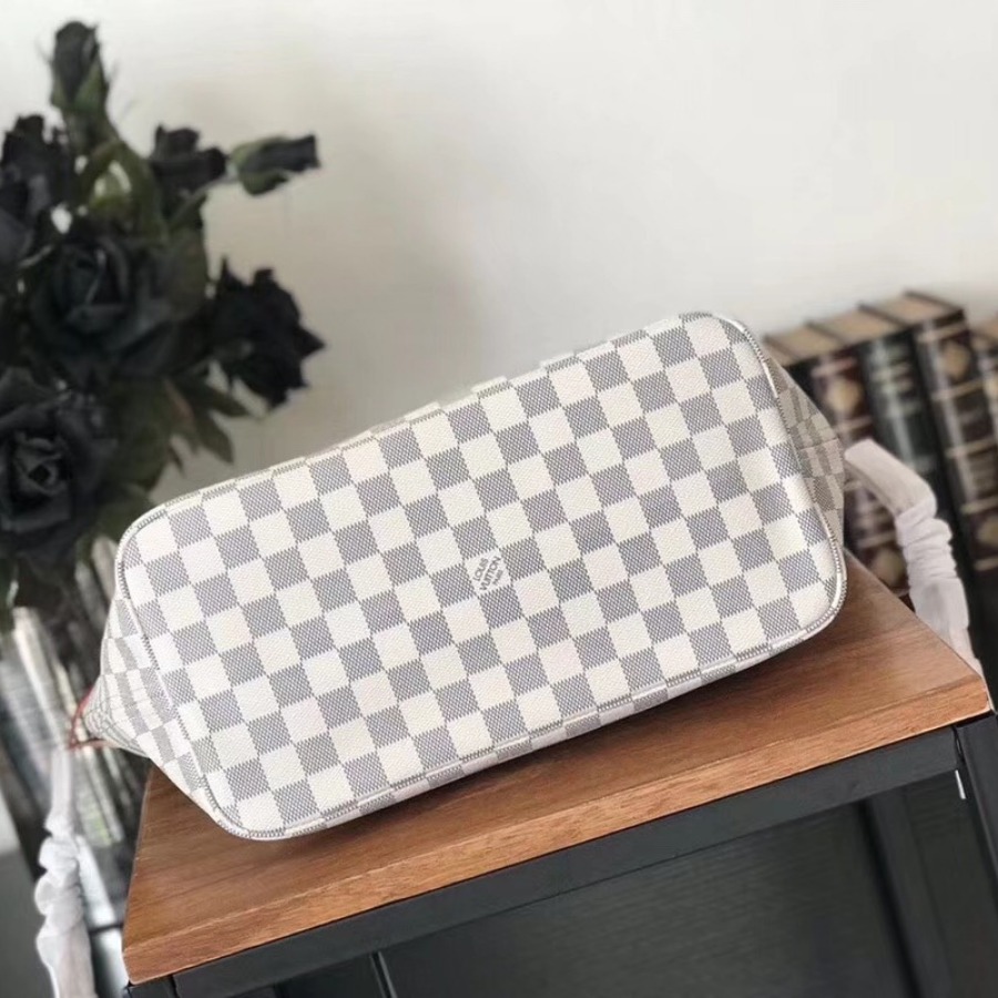 N41605, Louis Vuitton LV NEVERFULL MM, Damier Azur Canvas