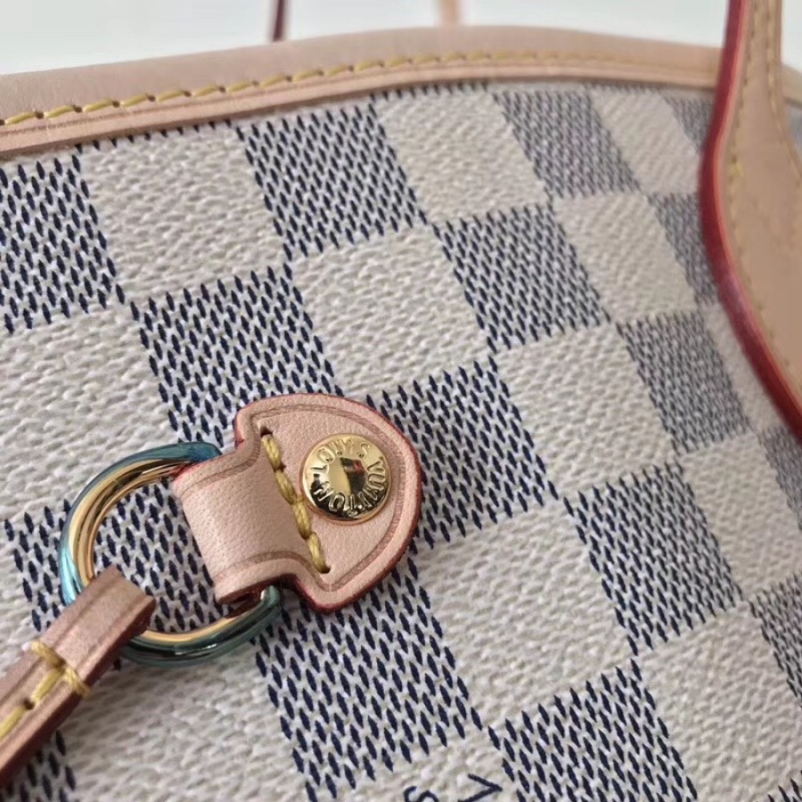 N41605, Louis Vuitton LV NEVERFULL MM, Damier Azur Canvas