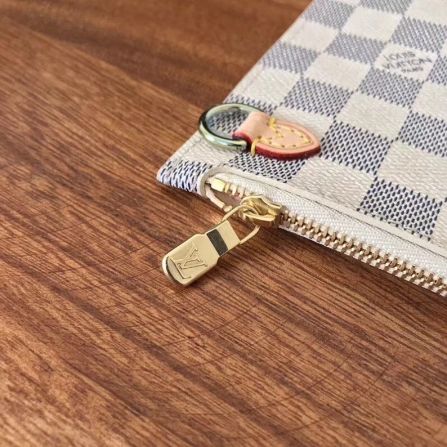 N41605, Louis Vuitton LV NEVERFULL MM, Damier Azur Canvas