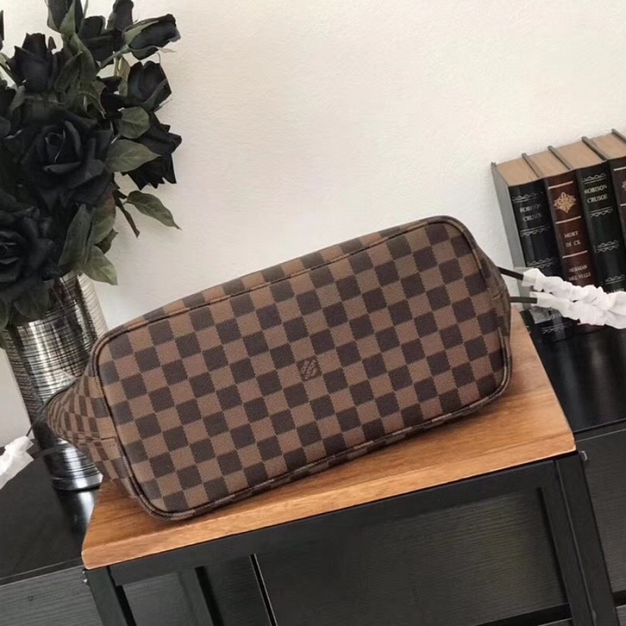 N41358, Louis Vuitton LV NEVERFULL MM, Damier Ebene Canvas