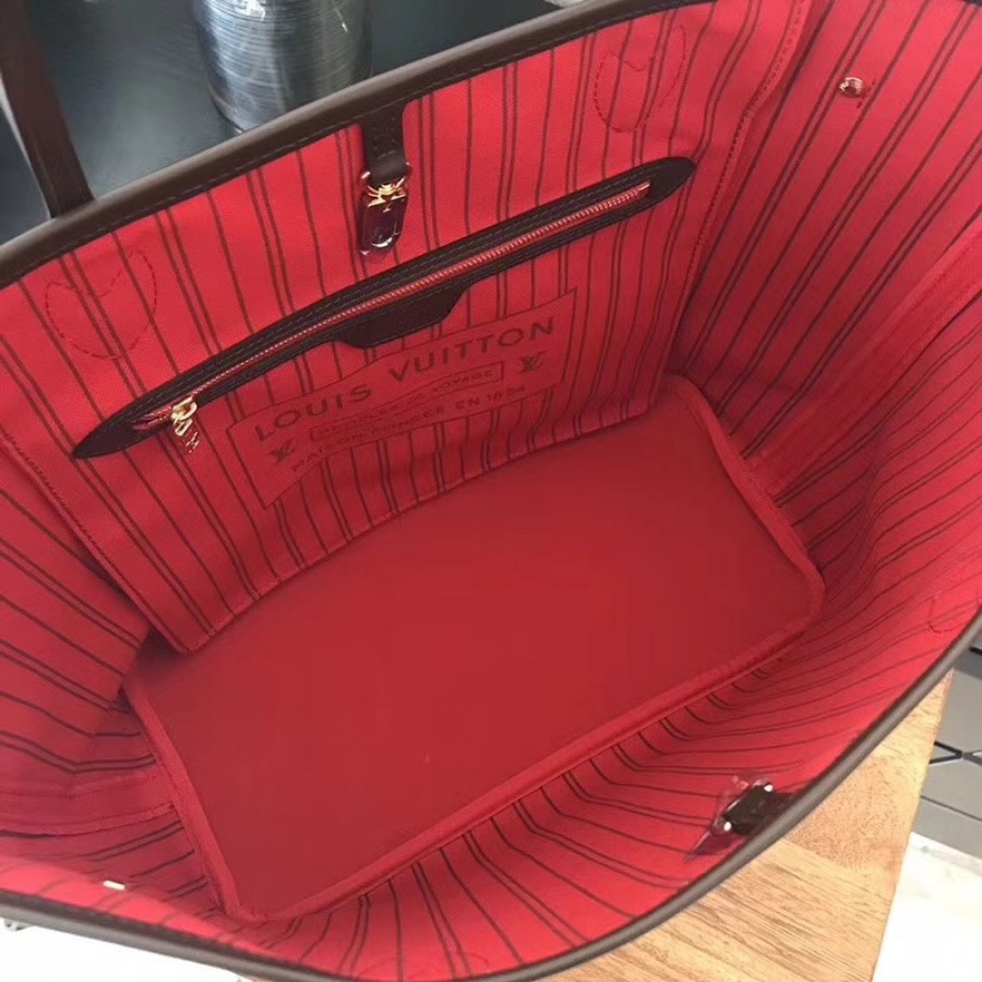 N41358, Louis Vuitton LV NEVERFULL MM, Damier Ebene Canvas