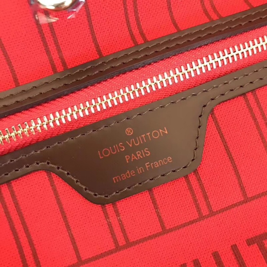N41358, Louis Vuitton LV NEVERFULL MM, Damier Ebene Canvas
