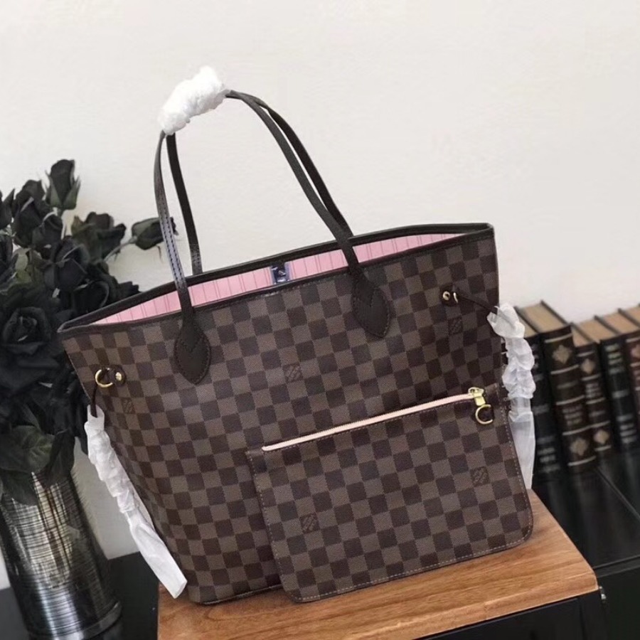 N41603, Louis Vuitton LV NEVERFULL MM, Damier Ebene Canvas