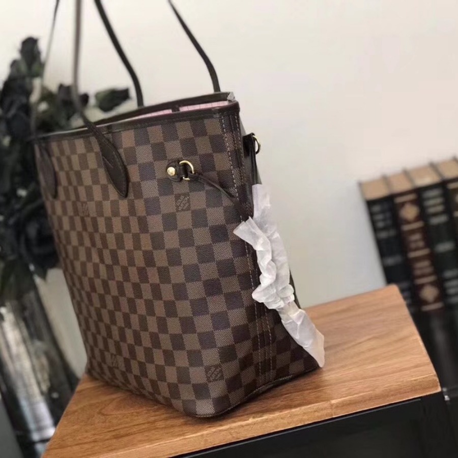 N41603, Louis Vuitton LV NEVERFULL MM, Damier Ebene Canvas