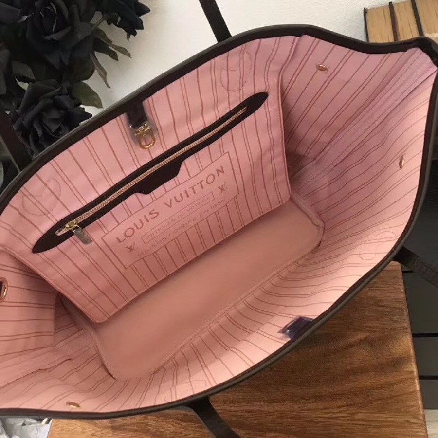 N41603, Louis Vuitton LV NEVERFULL MM, Damier Ebene Canvas
