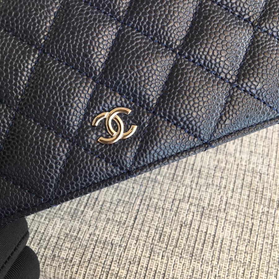 A33814, CLASSIC WALLET ON CHAIN, WOC CHANEL, CAVIAR / CALFSKIN