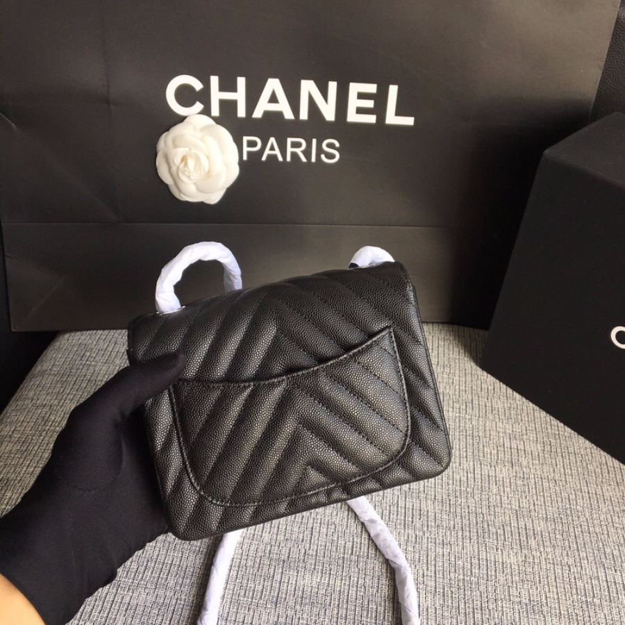 A01115, Classic handbag, Chanel Handbag, 17CM, caviar
