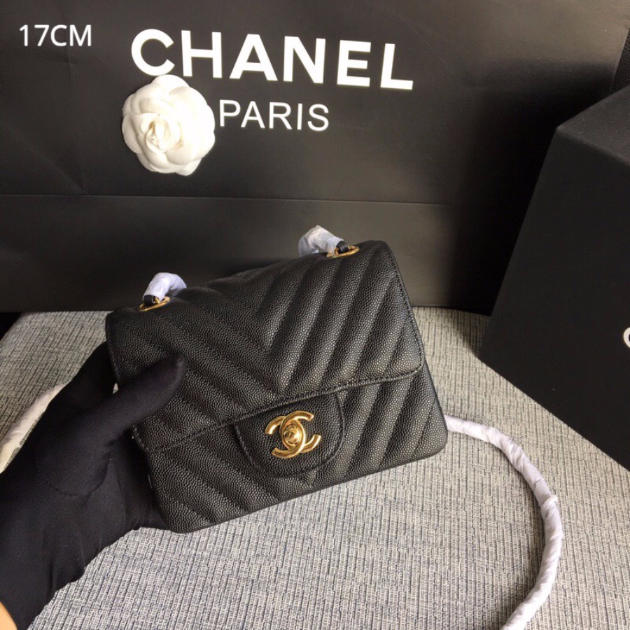 A01115, Classic handbag, Chanel Handbag, 17CM, Caviar