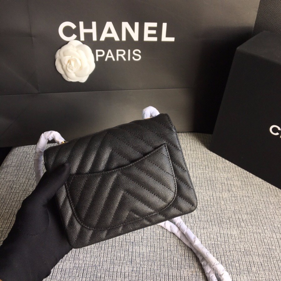 A01115, Classic handbag, Chanel Handbag, 17CM, Caviar