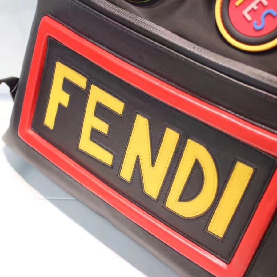 FENDI backpack, Fabric and leather backpack